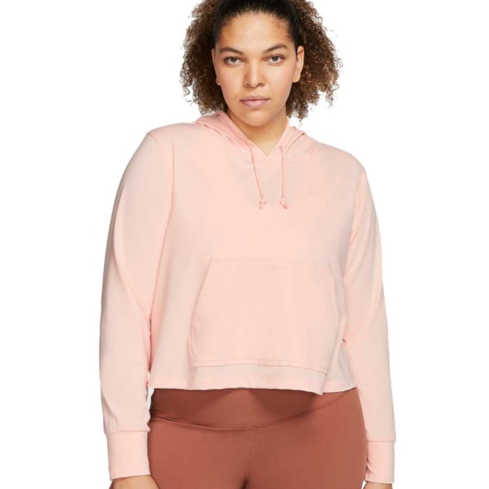 NWT Nike Women's Plus Yoga Jersey Cropped Training Hoodie Size 1X DD1979-664
